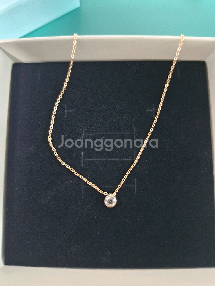 14K 로즈골드 천연 화이트토파즈 원석 목걸이--4