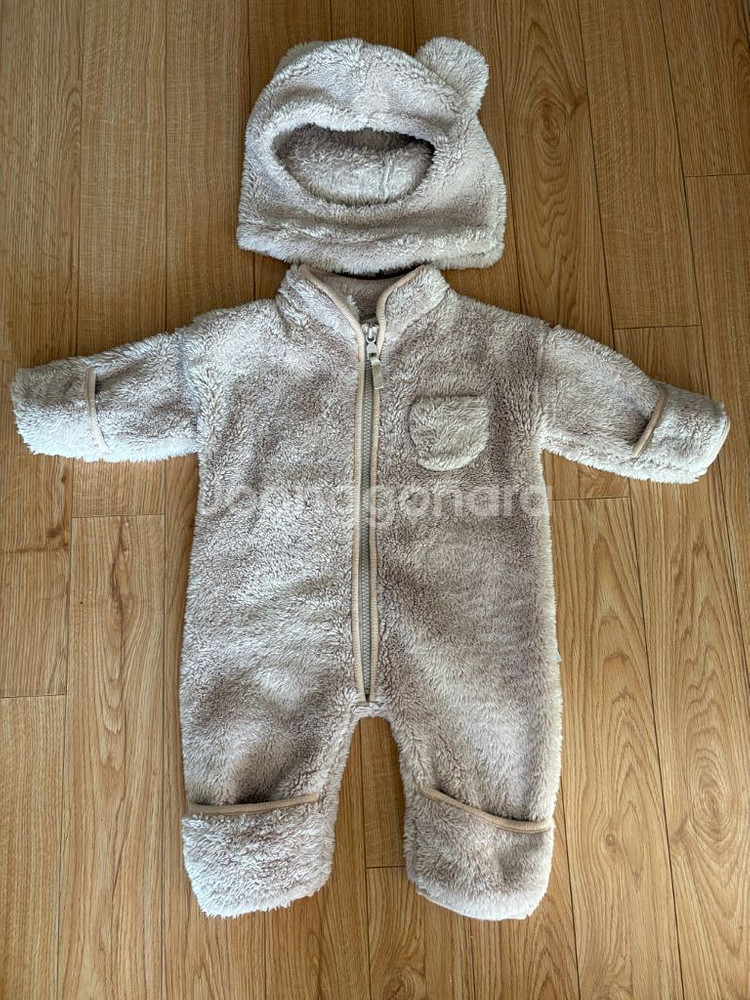 히얼아이엠 후리스베이비수트+모자--0