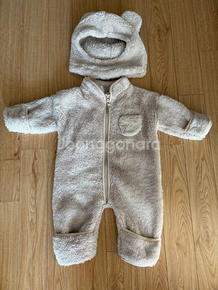 히얼아이엠 후리스베이비수트+모자--2