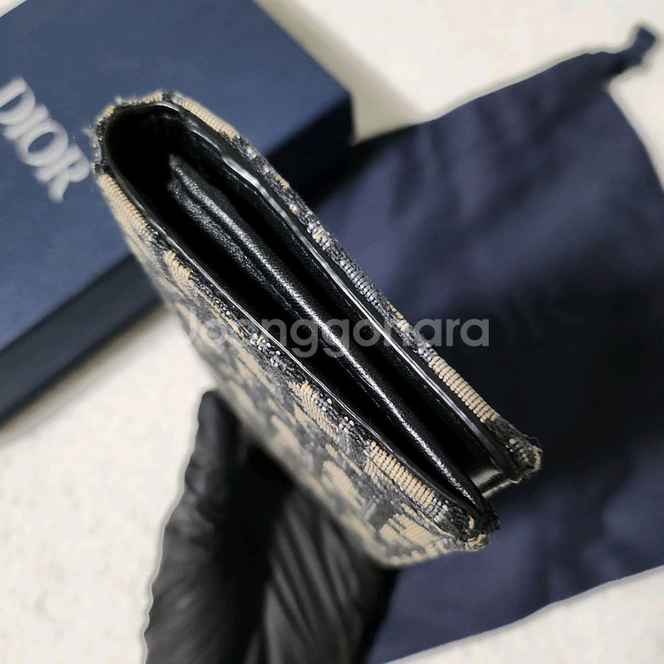 [정품/풀구성]디올 오블리크 버티컬 장지갑 베이지--5
