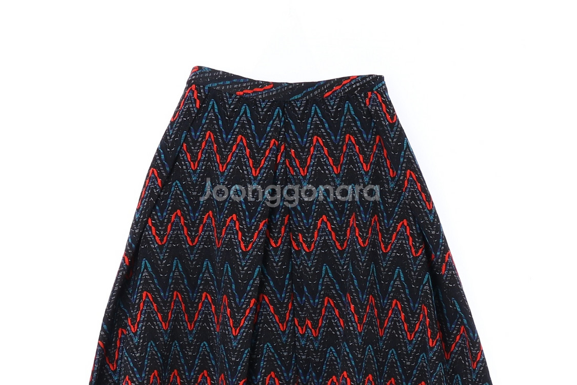 [S]탑샵TOP SHOP 블랙 레드 블르 패턴 플레어스--1