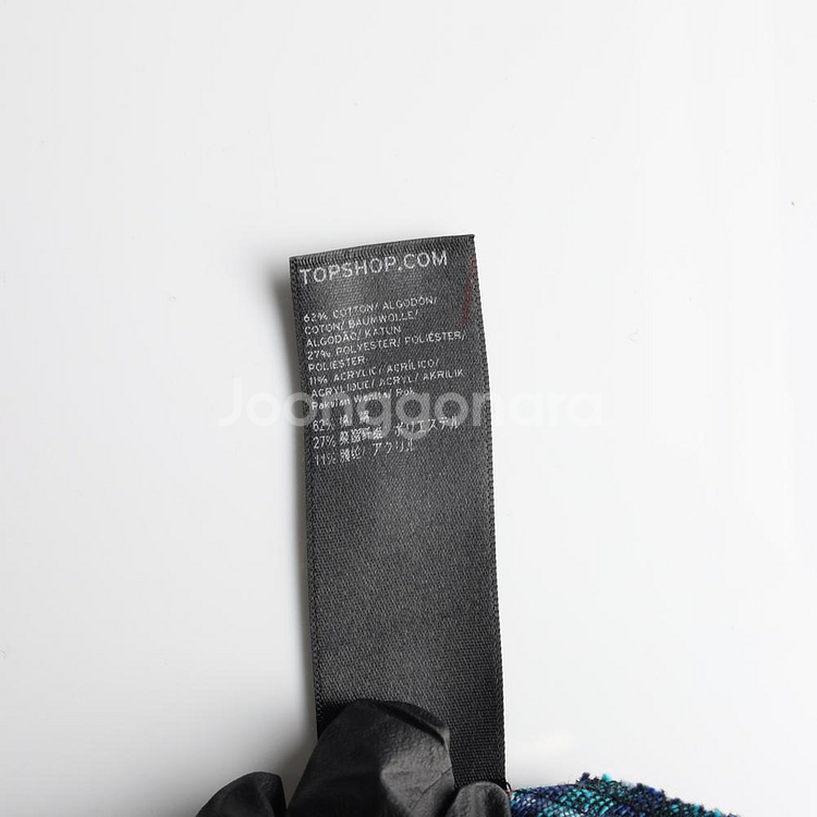 [S]탑샵TOP SHOP 블랙 레드 블르 패턴 플레어스--5