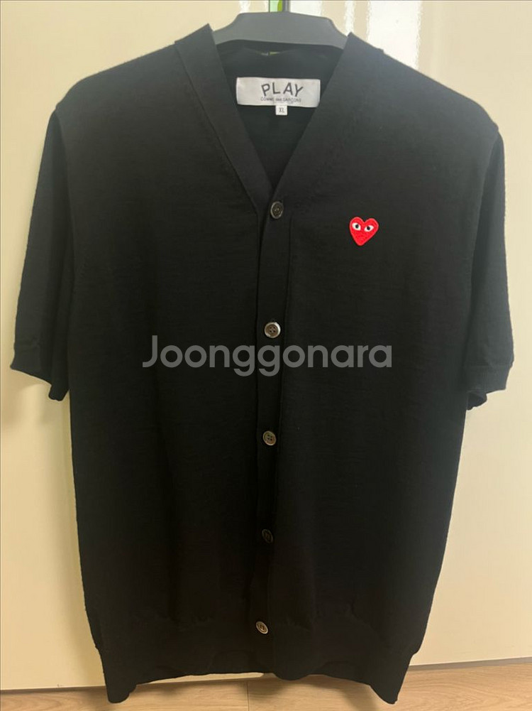 꼼데가르송 여성남성공용 블랙 반팔 가디건--2
