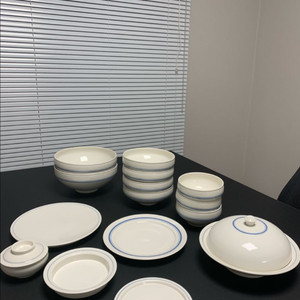청송백자 그릇 판매 15pcs