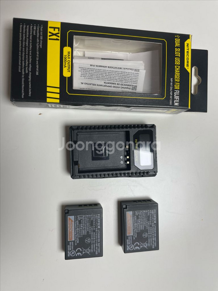 후지필름 w-126s 배터리, 나이트코어 충전기--0