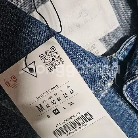M) 자라 중청 데님 워크 자켓 블루 6688 405--3