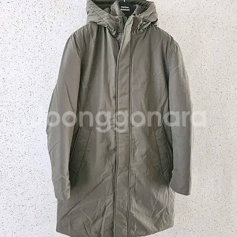 L) 자라 후드 롱패딩 자켓 코트 카키 6518 518--1