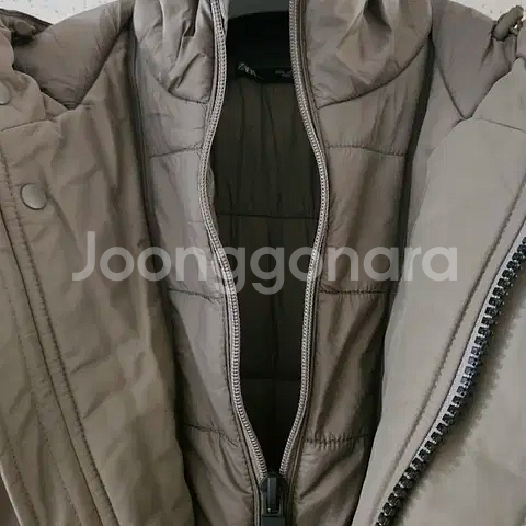 L) 자라 후드 롱패딩 자켓 코트 카키 6518 518--4