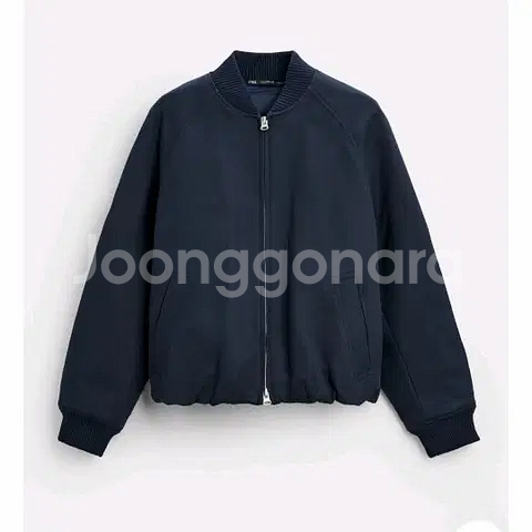 M) 자라 네이비 벌룬핏 블루종 패딩점퍼 봄버자켓--0