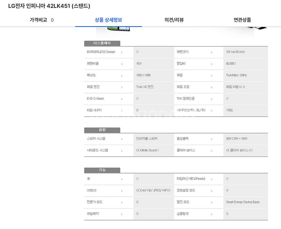 LG 42인치 120Hz Full HD TV 42LK4--2