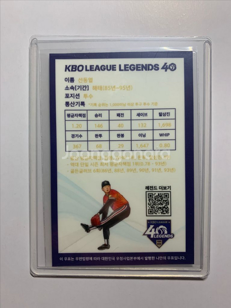 KBO리그 레전드 40인 우표 (선동열)--1