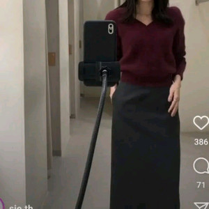 시에sie 넬리아 쉐입 퍼프 니트 버건디