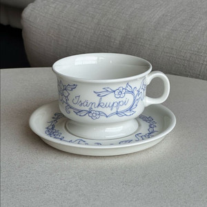 [빈티지] 아라비아 핀란드 블루키친 아빠컵 티컵 B