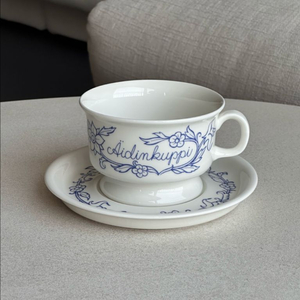 [빈티지] 아라비아 핀란드 블루키친 엄마컵 티컵 D