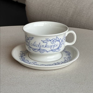 [빈티지] 아라비아 핀란드 블루키친 엄마컵 티컵 E