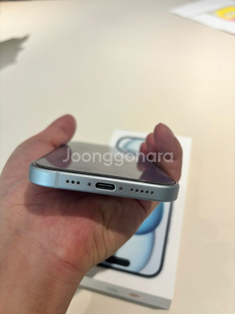 아이폰 15 블루 색상 128GB--3