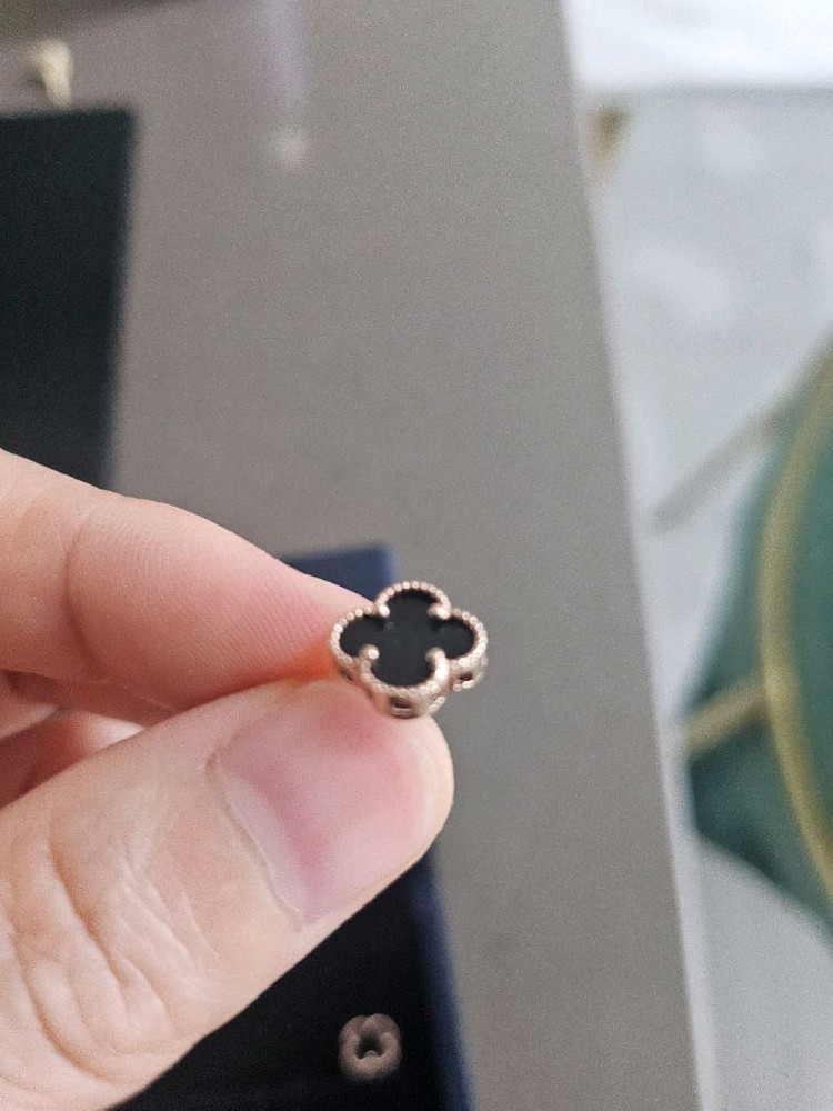 14k클로버로즈골드귀걸이--2