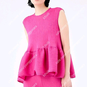 플리츠플리즈 이세이미야케 미 시스루 크레페 탑 ~