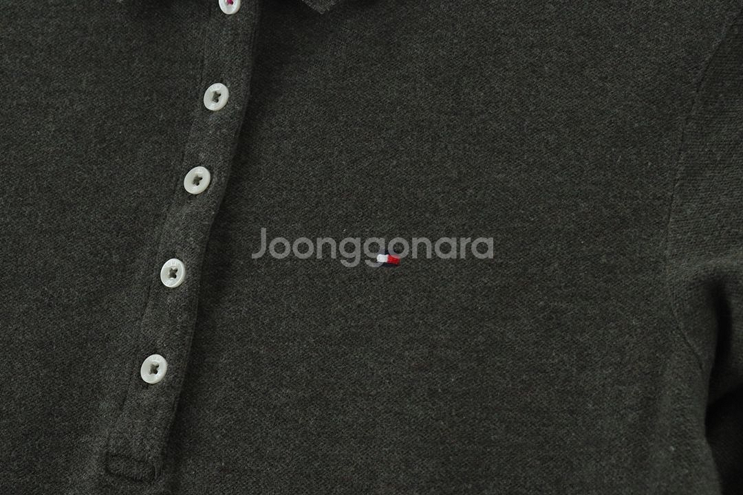 W(M-L) 타미힐피거 카라 긴팔티셔츠 카키 면--4