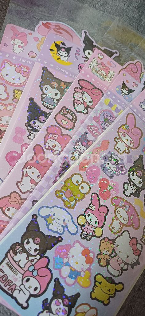 산리오 홀로그램 대형 씰스티커--0