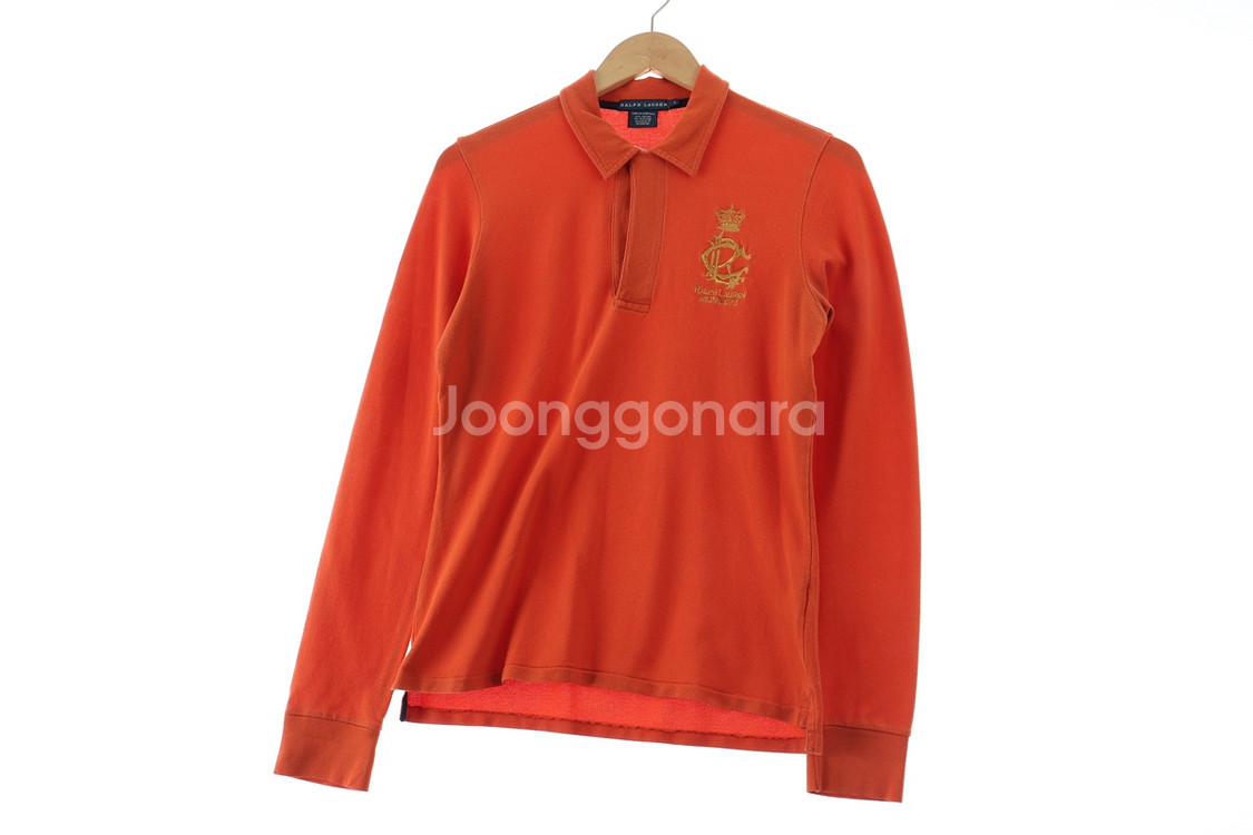 W(L-XL) 폴로 랄프로렌 카라 긴팔티셔츠 주황--1