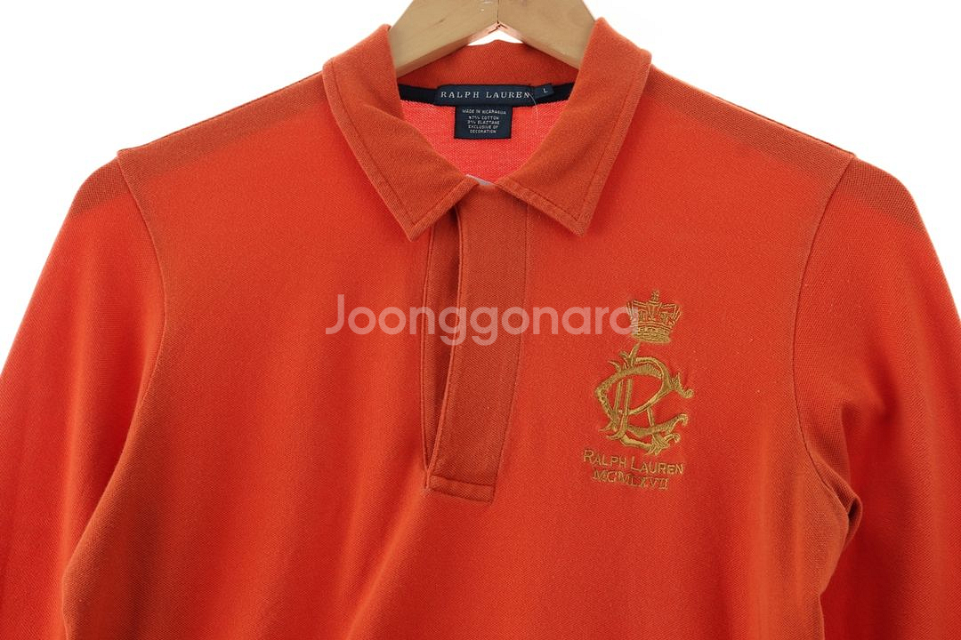 W(L-XL) 폴로 랄프로렌 카라 긴팔티셔츠 주황--2