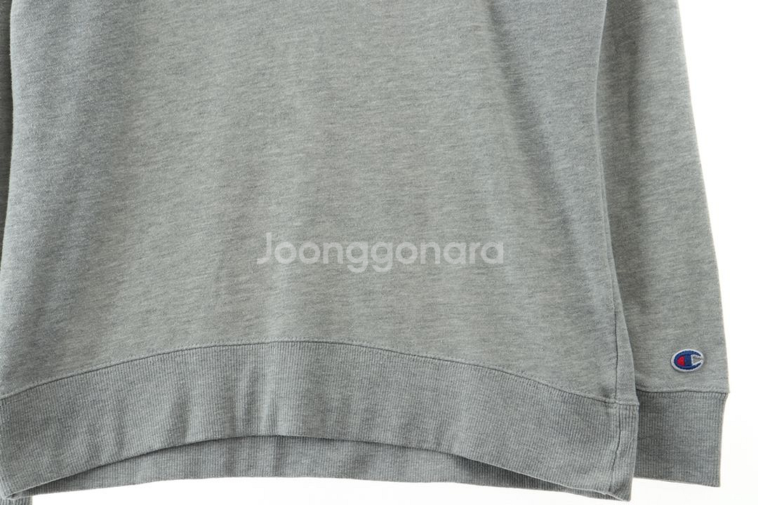 (M-L) 챔피온 맨투맨 티셔츠 빅로고 그레이--3