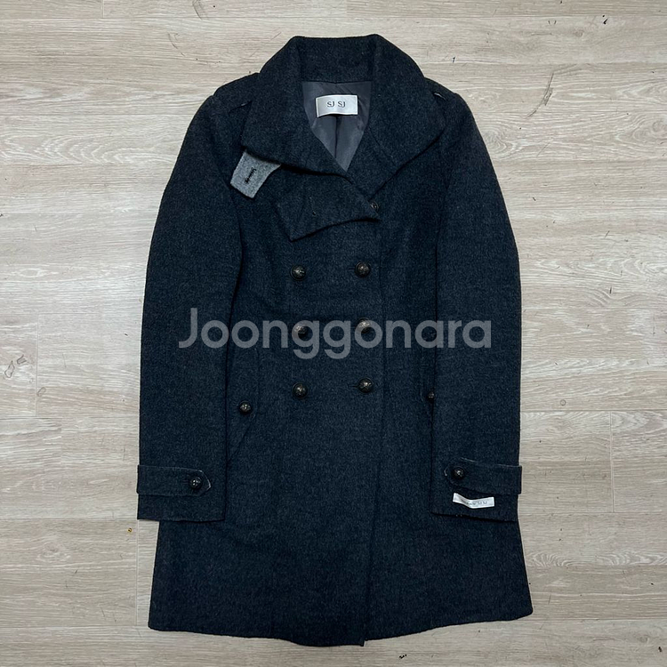 한섬 SJSJ 여성 양모 앙고라 더블 코트 S/90--0