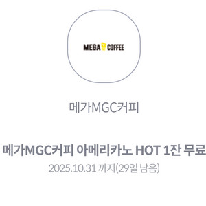 메가커피 핫 아메리카노