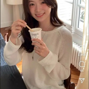 시에 모린 크루넥 루즈 니트 크림 (새상품)