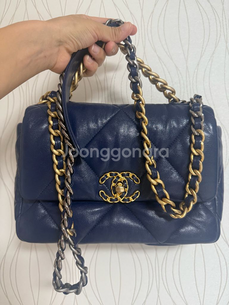 샤넬 19백 네이비--0