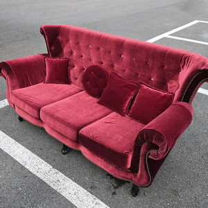 옛날 벨벳 소파 3인