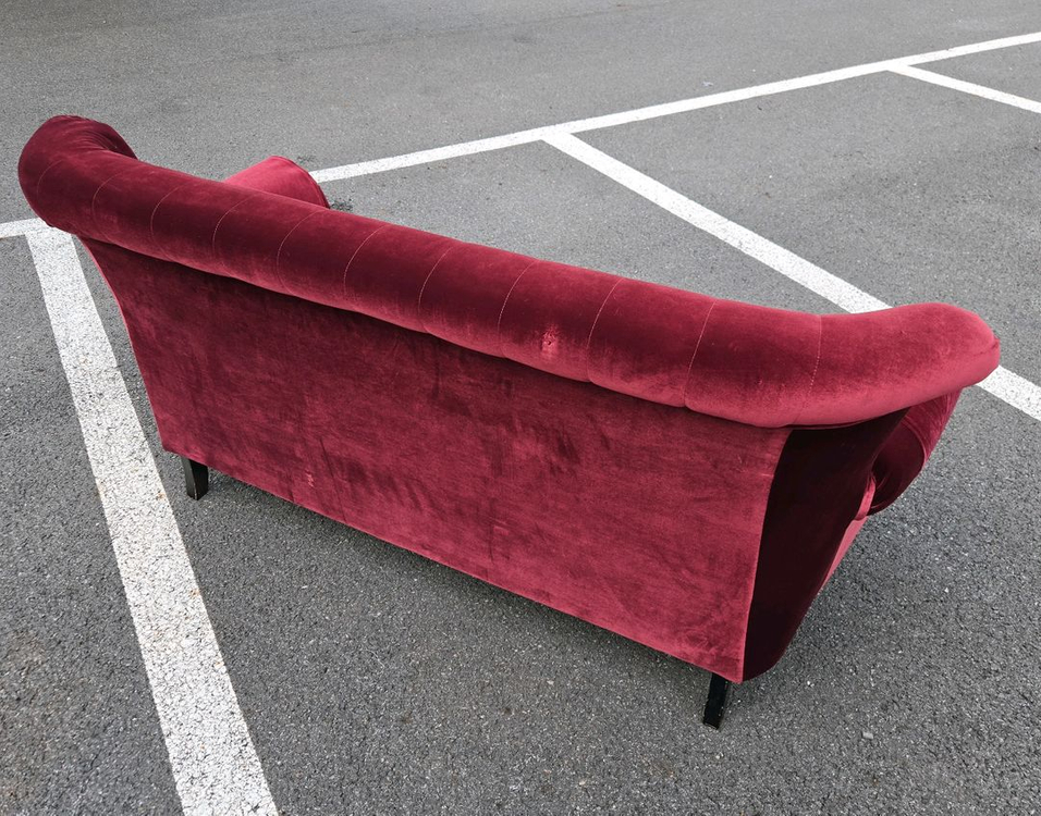 옛날 벨벳 소파 3인--2