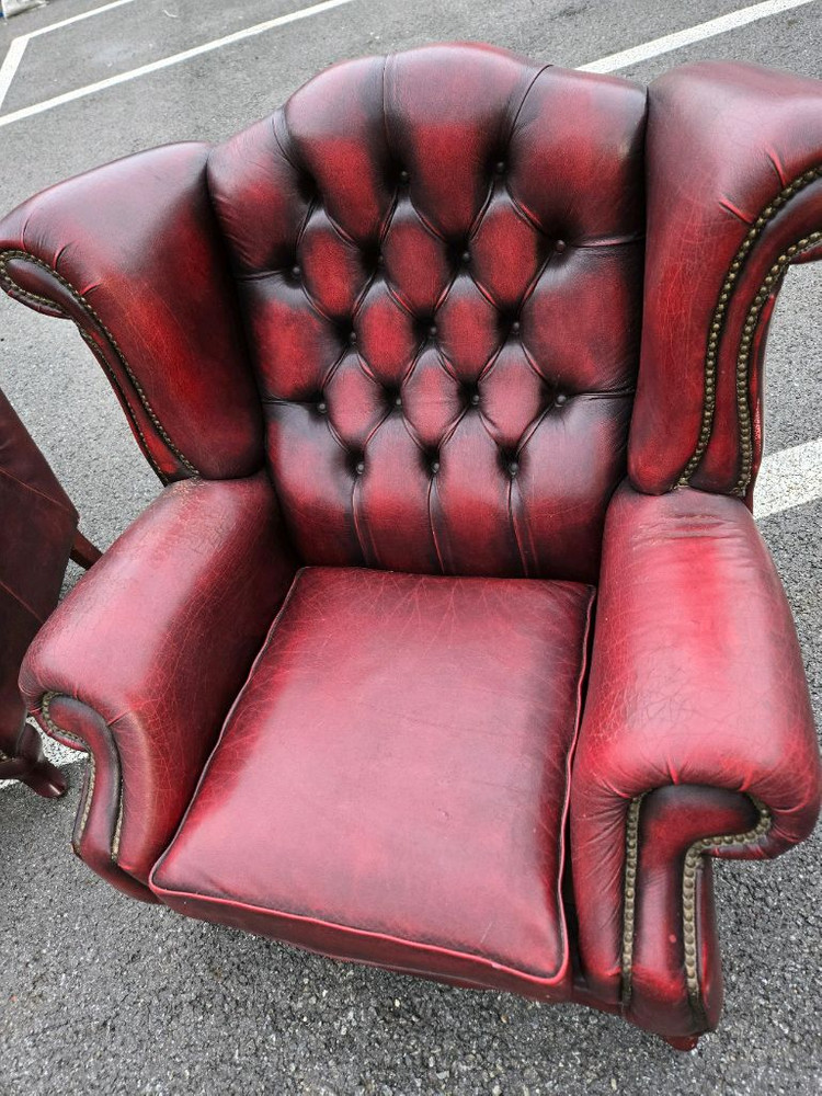 체스터필드 가죽 소파 3+1--2