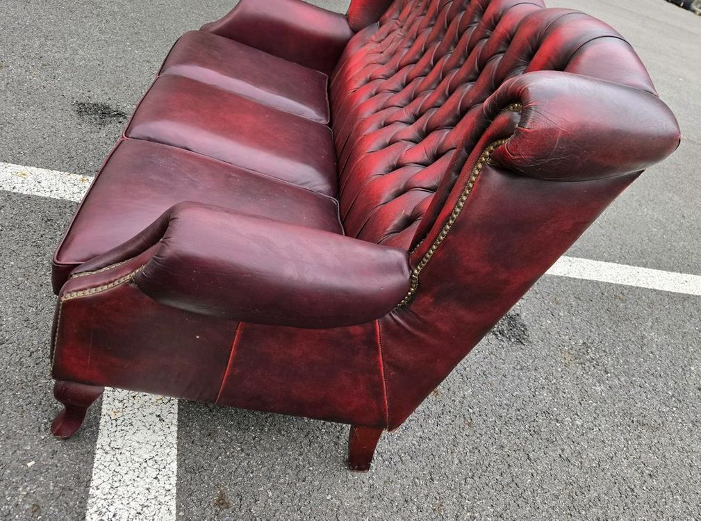 체스터필드 가죽 소파 3+1--4