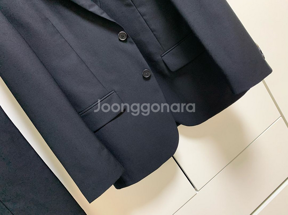 지이크 블랙 검정 수트 정장 이태리 레다원단100/78--5