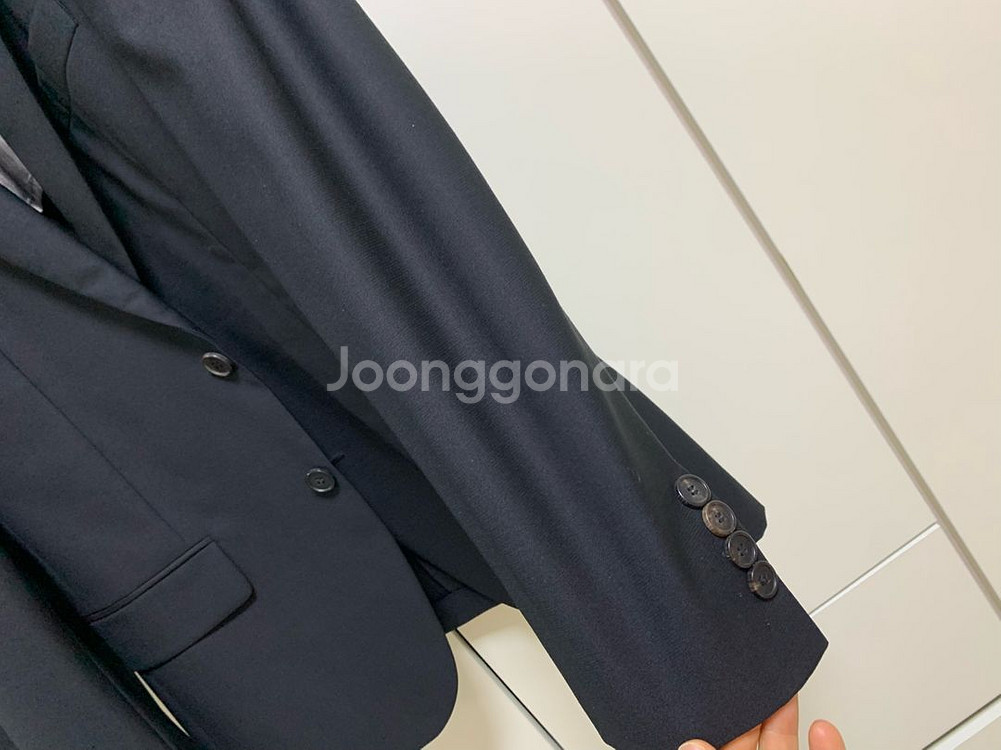 지이크 블랙 검정 수트 정장 이태리 레다원단100/78--6