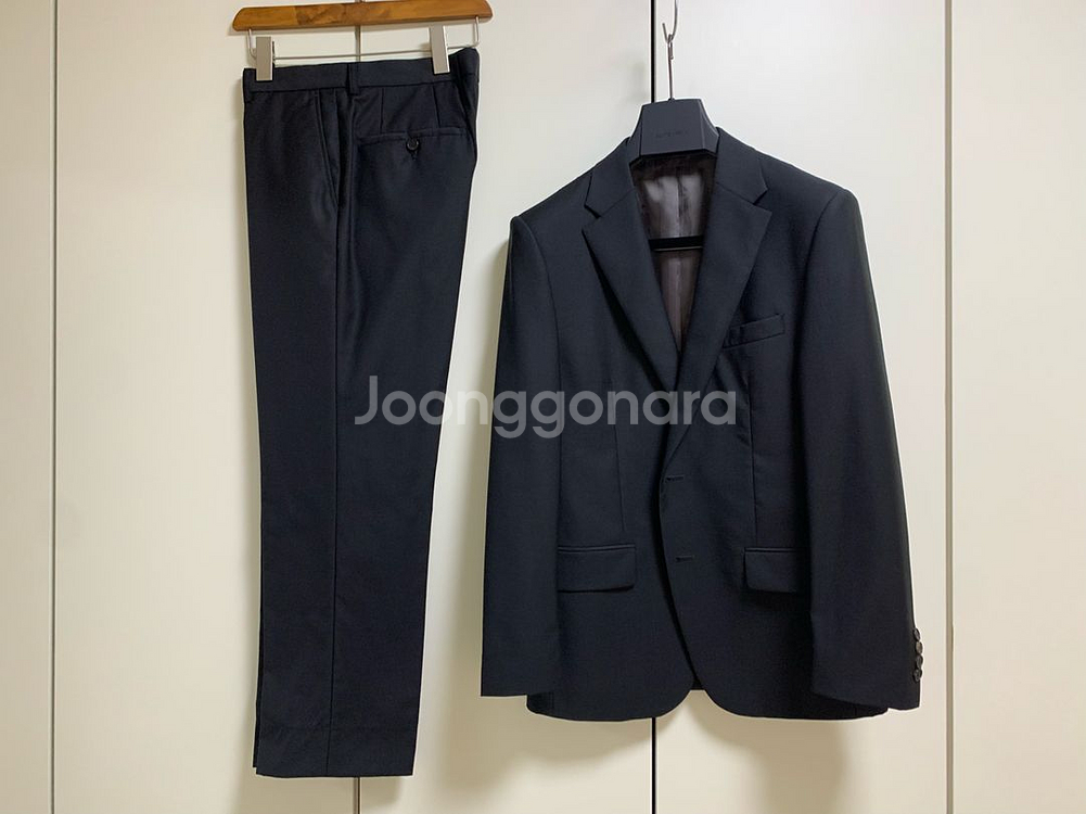 지이크 블랙 검정 수트 정장 이태리 레다원단100/78--9