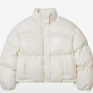칙스 하트화이트 숏 패딩 점퍼 화이트