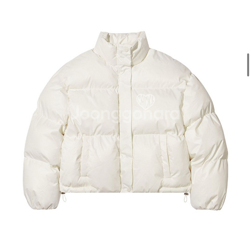 칙스 하트화이트 숏 패딩 점퍼 화이트--5