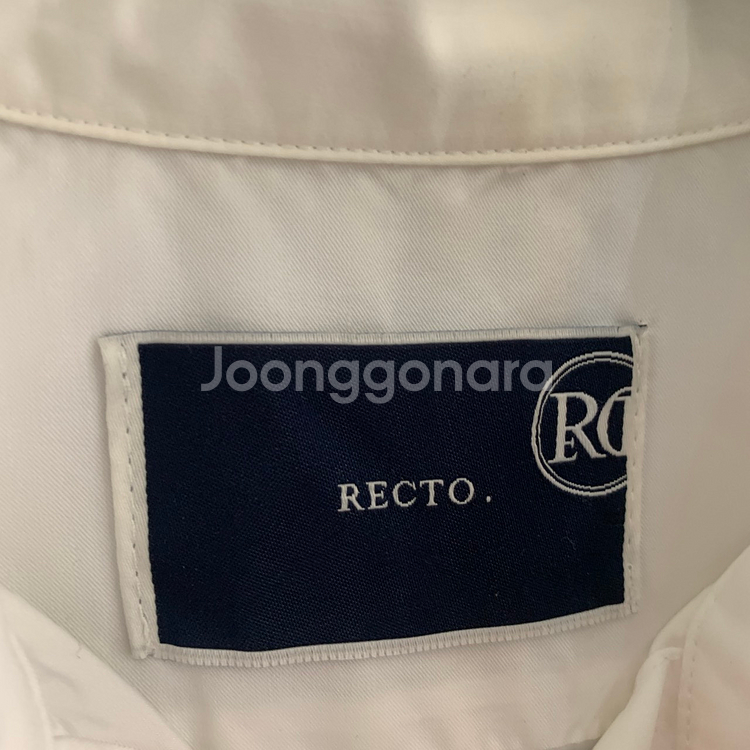 RECTO 렉토 오버 커프스 화이트 블라우스 셔츠--4