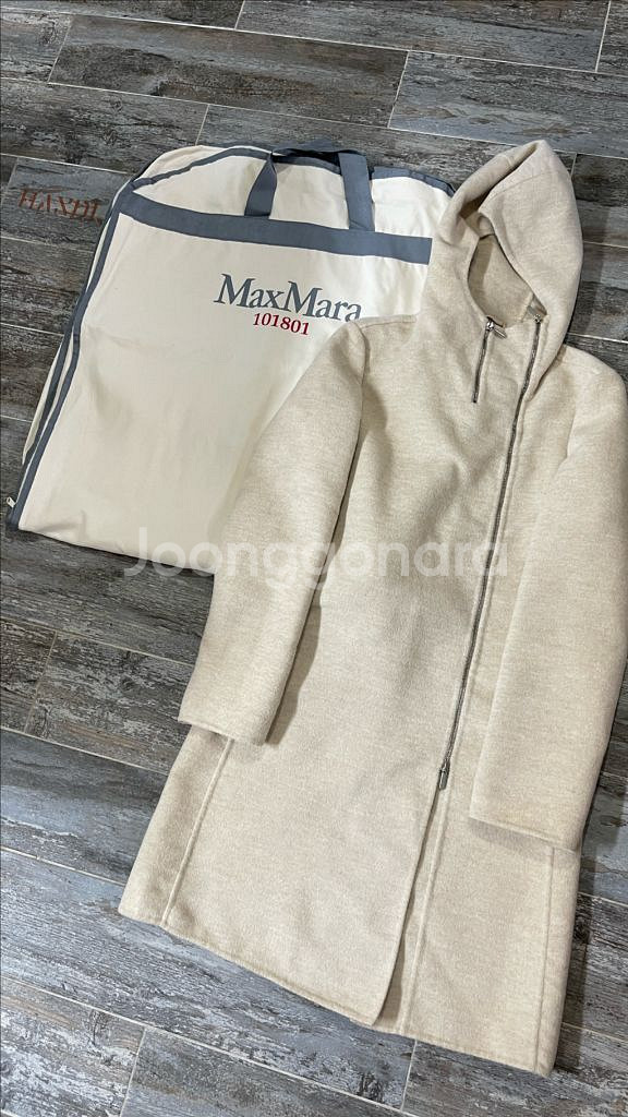 정품 Max Mara 후드 코트 핸드메이드 막스마라--4