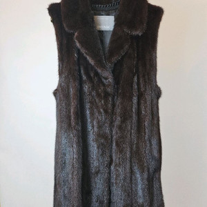 미사용급 제이밍크 네츄럴 다크브라운 롱밍크베스트