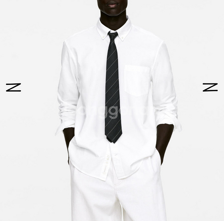 [새상품, 48] 아르켓 옥스포드 셔츠 화이트--1