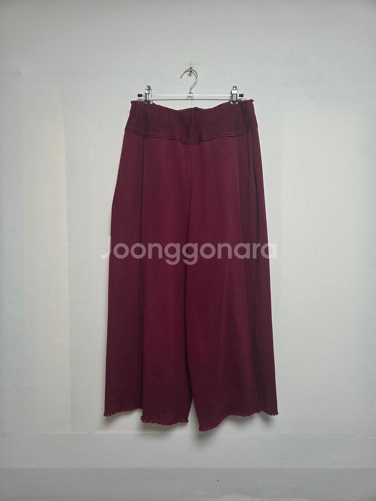 이세이미야케 여성 니트 와이드 팬츠 와인레드(M)--0