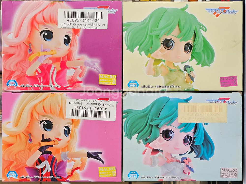 마크로스 프론티어 쉐릴,란카 피규어 일반 레어 4종--2