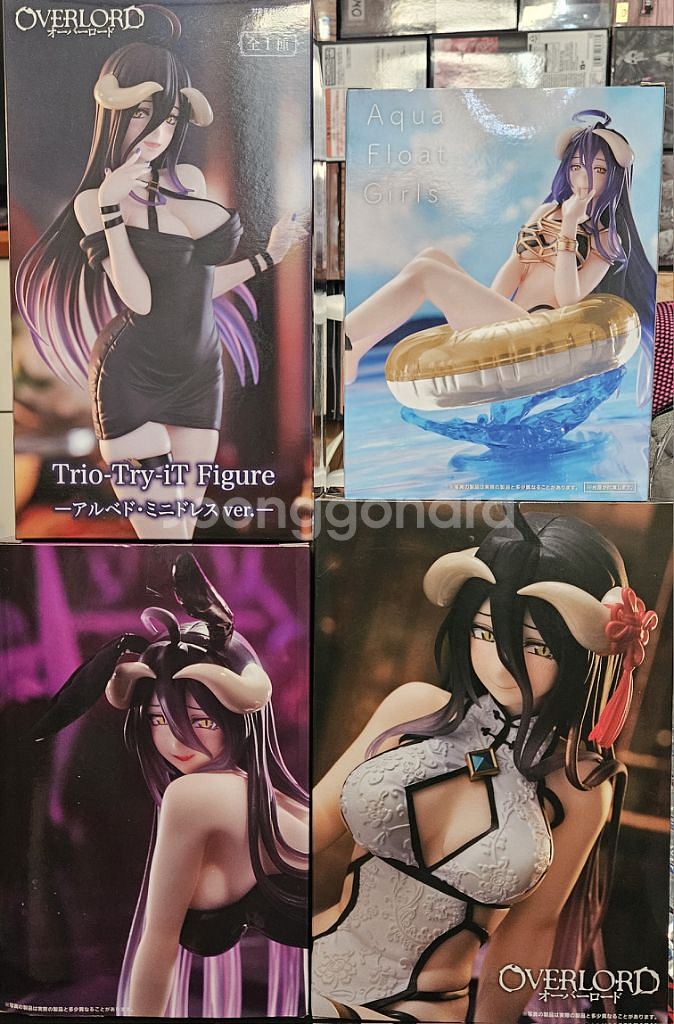 오버로드 데스크탑 큐트 알베도 일보내수용 피규어 4종--0