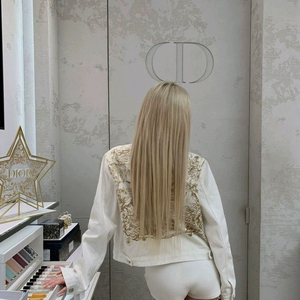 자수 디테일 화이트데님 청 자켓 수입의류