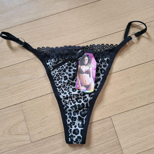 수입 호피 레이스 끈 티팬티