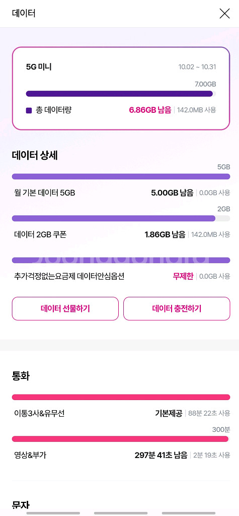 LG데이터 1기가 2000원 2기가 3600원0--0